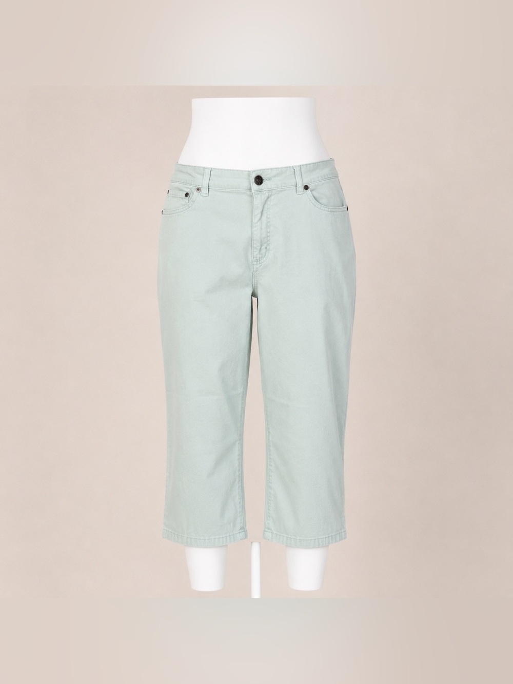 Basic Editions Mint Green Cropped Capri Pants Plus Size 22W Stretch